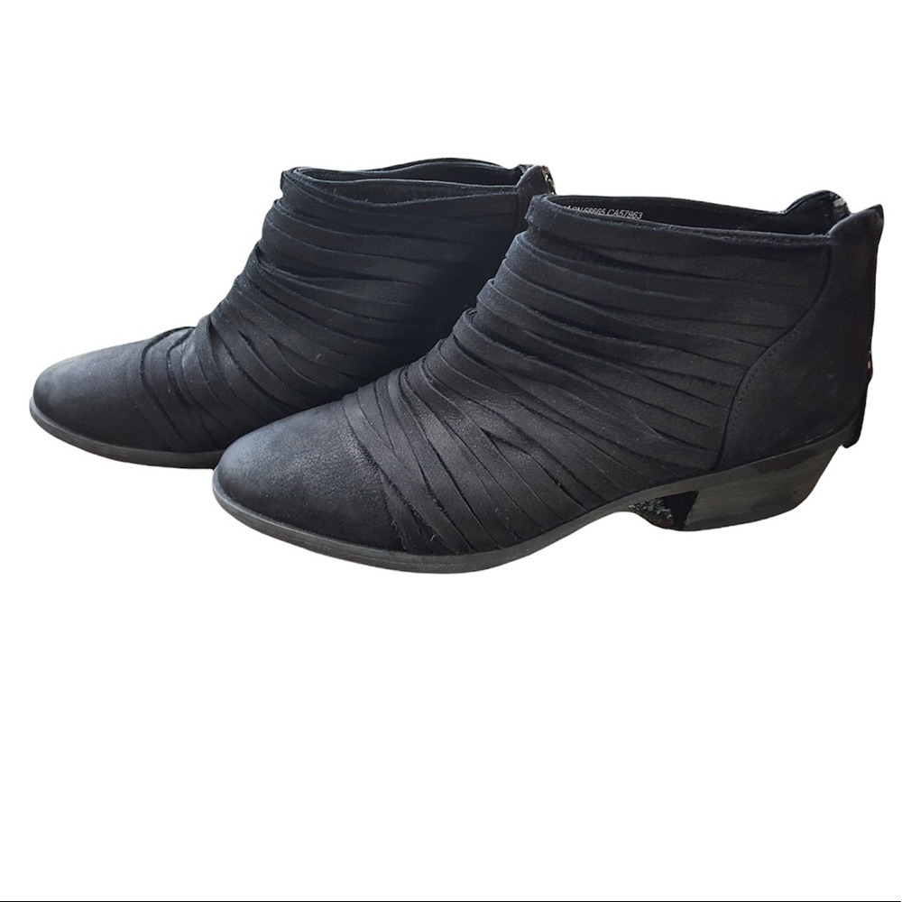 Caslon Black Leather Back-Zip Ankle Boots Women’s Size 8.5
